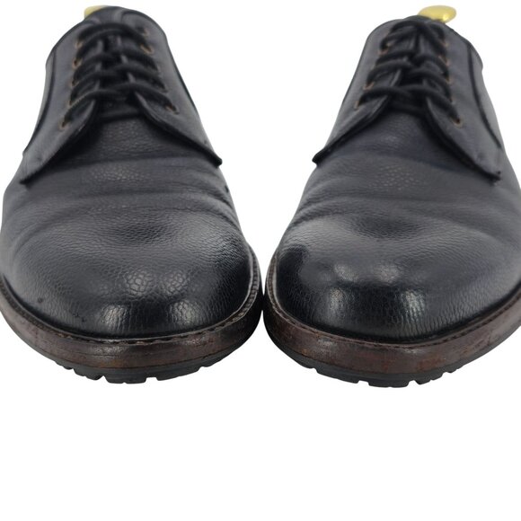 Vintage Salvatore Ferragamo Italy Men 9.5 Black Leather Dress Shoes Derby Oxford